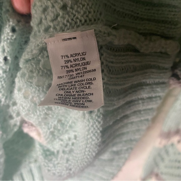 Xhilaration Target Green knit Striped crop Sweater Medium - Picture 5 of 7